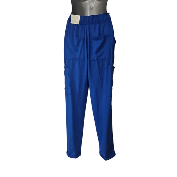 Jules&Leopard Women Casual Cargo Pants 👖 Drawstring Elastane Waist Size XS/TP - Picture 5 of 16